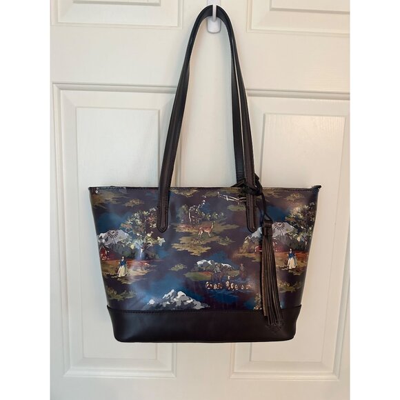 NWOT Patricia Nash Verzi Tote Montana Prairie Skies Leather Handbag With Tassel - Picture 4 of 13